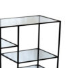 35 Inch Plant Stand Console Table, 4 Shelves, Rectangular top, Black Metal