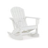 Sami 35 Inch Outdoor Rocking Chair, Slatted Design, Modern White Finish
