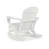 Sami 35 Inch Outdoor Rocking Chair, Slatted Design, Modern White Finish