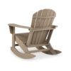 Sami 35 Inch Outdoor Rocking Chair, Slatted Design, Modern Brown Finish