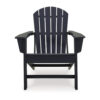 Sami 33 Inch Outdoor Chair, Slatted Design, Adirondack, Black Finish