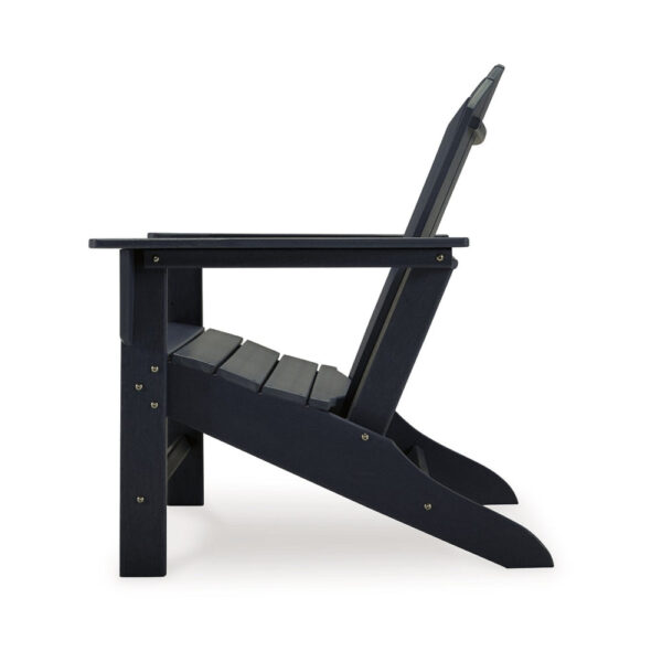 Sami 33 Inch Outdoor Chair, Slatted Design, Adirondack, Black Finish