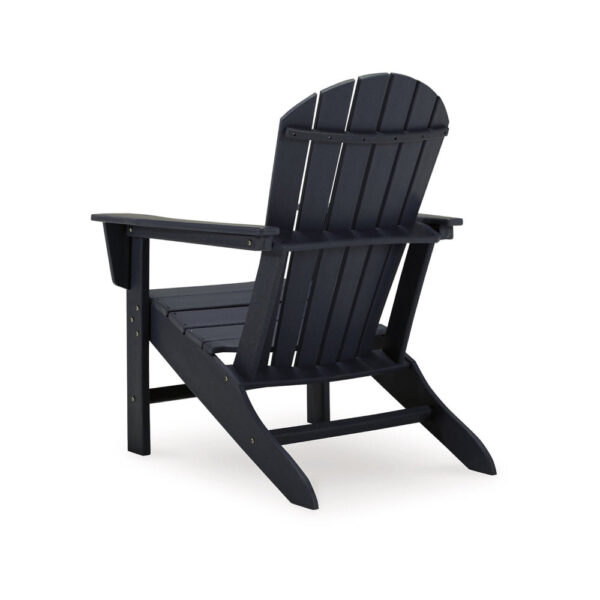 Sami 33 Inch Outdoor Chair, Slatted Design, Adirondack, Black Finish