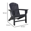 Sami 33 Inch Outdoor Chair, Slatted Design, Adirondack, Black Finish