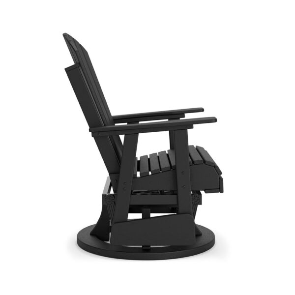 150220266991cf5f0d597.jpeg Sami 31 Inch Outdoor Swivel Glider Chair, Slatted, Adirondack, Black Finish