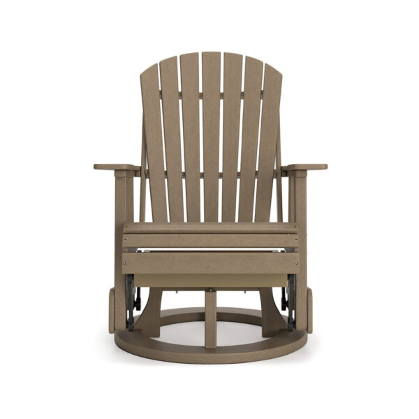 150220266991cf83b8c47.jpeg Sami 31 Inch Outdoor Swivel Glider Chair, Slatted, Adirondack, Brown Finish