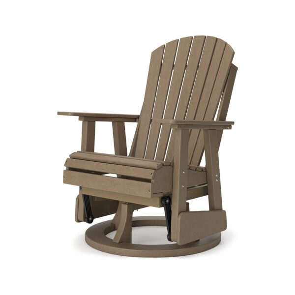 150220266991cf8a9933e.jpeg Sami 31 Inch Outdoor Swivel Glider Chair, Slatted, Adirondack, Brown Finish