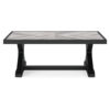 Tira 48 Inch Outdoor Coffee Table, Tile Top, Black, Light Gray Finish