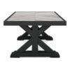 Tira 48 Inch Outdoor Coffee Table, Tile Top, Black, Light Gray Finish