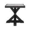 Tira 22 Inch Outdoor Side End Table, Tile Top, Black, Light Gray Finish