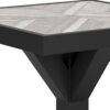 Tira 22 Inch Outdoor Side End Table, Tile Top, Black, Light Gray Finish