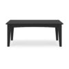 Fini 44 Inch Outdoor Coffee Table, Slatted Top, Modern Style, Black Finish