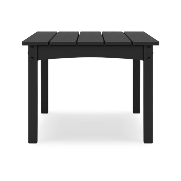 Fini 44 Inch Outdoor Coffee Table, Slatted Top, Modern Style, Black Finish