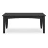 Fini 44 Inch Outdoor Coffee Table, Slatted Top, Modern Style, Black Finish