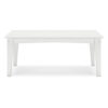 Fini 44 Inch Outdoor Coffee Table, Slatted Top, Modern Style, White Finish