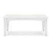 Fini 44 Inch Outdoor Coffee Table, Slatted Top, Modern Style, White Finish