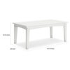 Fini 44 Inch Outdoor Coffee Table, Slatted Top, Modern Style, White Finish
