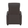 Jiana 35 Inch Push Back Recliner Chair, Brown Faux Leather, Solid Wood