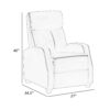 Jiana 35 Inch Push Back Recliner Chair, Brown Faux Leather, Solid Wood