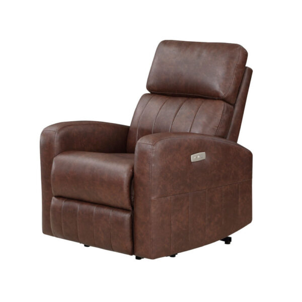 150220266991d08a9cdd2.jpeg Eva 38 Inch Power Lift Recliner Chair, Brown Faux Leather, Solid Wood