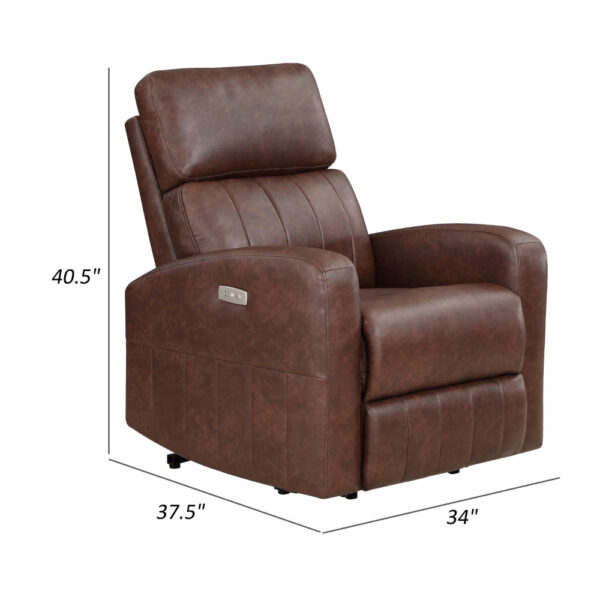 150220266991d08c2e196.jpeg Eva 38 Inch Power Lift Recliner Chair, Brown Faux Leather, Solid Wood