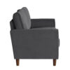 Sarah 57 Inch Loveseat, Gray Velvet, Stitch Tufting, Reversible Cushions