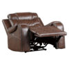 Paul 38 Inch Power Swivel Glider Recliner Chair, USB, Brown Faux Leather