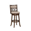 Gary 29 Inch Swivel Barstool, Cushioned Seat and Open Back, Cherry Brown