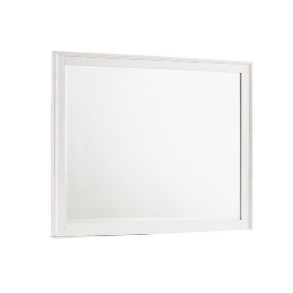 Zavi 32 x 40 Dresser Mirror, Rectangular Shape, Tempered Glass, White