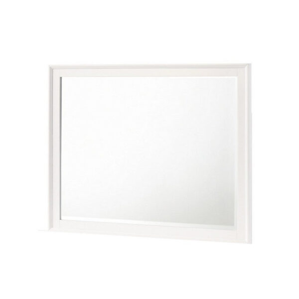 Zavi 32 x 40 Dresser Mirror, Rectangular Shape, Tempered Glass, White
