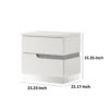 Ara 23 Inch Nightstand, 2 Drawers, Crystal Accents, White Laminate Finish