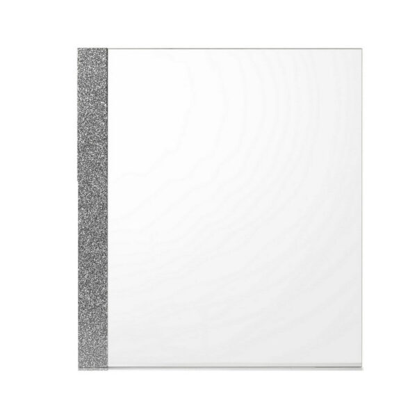 Ara 33 x 39 Dresser Mirror, Crystal Accents, White Glossy Laminate Finish