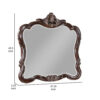 Leon 46 x 47 Dresser Mirror, Beveled, Carved Details, Dark Walnut Finish