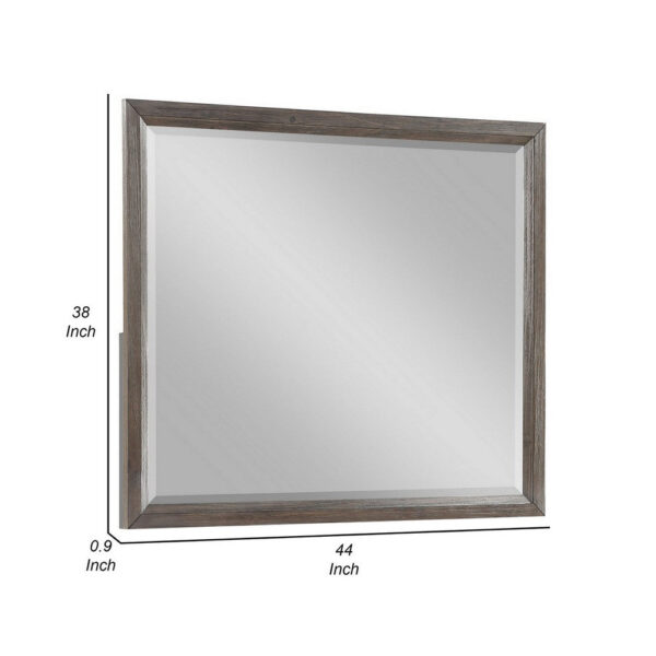 150220266991d20958631.jpeg Wali 38 x 44 Dresser Mirror, Beveled, Rectangular Tempered Glass, Gray