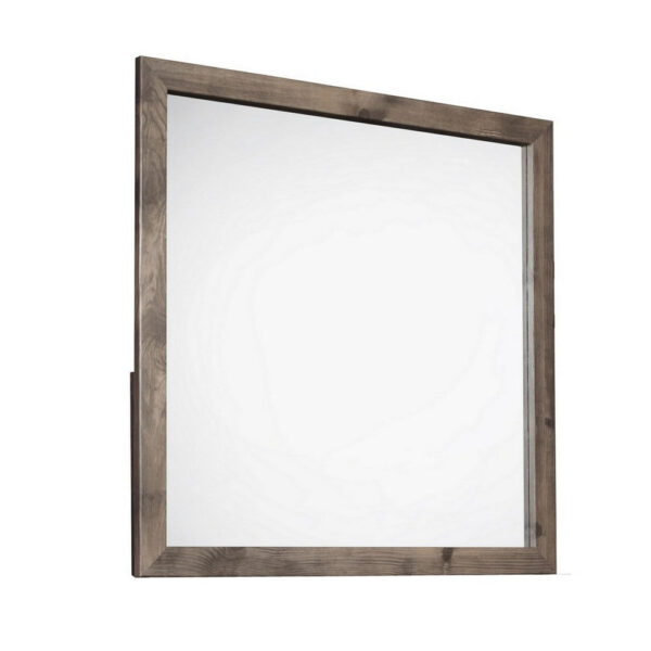 Ent 40 x 40 Dresser Mirror, Tempered Glass, Rectangular Frame, Greige