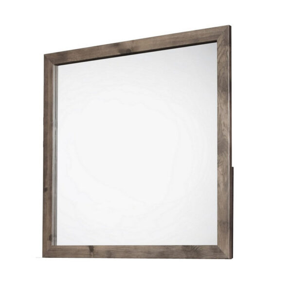 Ent 40 x 40 Dresser Mirror, Tempered Glass, Rectangular Frame, Greige