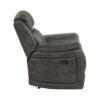 Bento 38 Inch Manual Recliner Chair, Tab Pull, Brownish Gray Microfiber