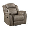 Bento 38 Inch Manual Recliner Chair, Tab Pull, Sandy Brown Microfiber
