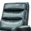 Aki 36 Inch Swivel Manual Recliner Chair, Luxury Plush Black Faux Leather