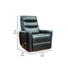 Aki 36 Inch Swivel Manual Recliner Chair, Luxury Plush Black Faux Leather