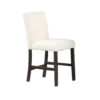 Ghy 25 Inch Dining Side Chair Set of 2, White Textured Upholstery, Brown
