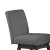 Ghy 25 Inch Swivel Counter Chair Set of 2, Gray Textured Upholstery, Brown