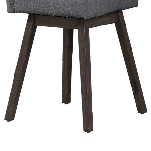 Ghy 25 Inch Swivel Counter Chair Set of 2, Gray Textured Upholstery, Brown