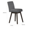 Ghy 25 Inch Swivel Counter Chair Set of 2, Gray Textured Upholstery, Brown