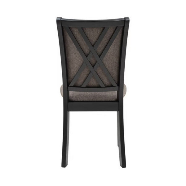 Mac 21 Inch Dining Side Chair Set of 2, Tall Curved Backrest, Padded Brown