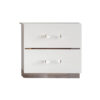 150220266991d348a5757.jpeg Ruo 25" Inch Modern Nightstand, 2 Drawers, Chrome Plinth Base, White Wood