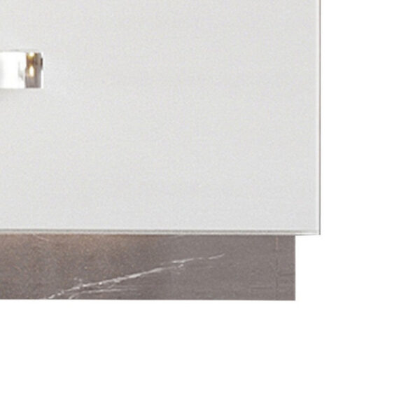 150220266991d34d3d803.jpeg Ruo 25" Inch Modern Nightstand, 2 Drawers, Chrome Plinth Base, White Wood