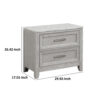 Ion 30 Inch Nightstand, 2 Drawers, White Marble Top, Farmhouse Gray Wood
