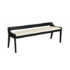 150220266991d38801e2f.jpeg Kee 60 Inch Dining Bench, Black Rubberwood Frame, Low Back, Cushioned Seat