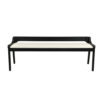 150220266991d38979823.jpeg Kee 60 Inch Dining Bench, Black Rubberwood Frame, Low Back, Cushioned Seat
